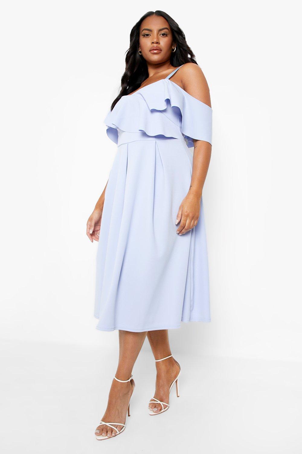 Light blue store cold shoulder dress